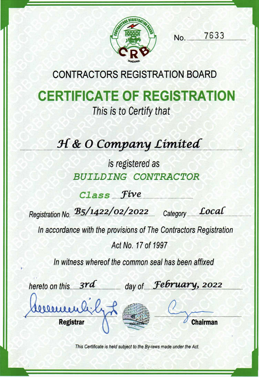 VAT Certificate